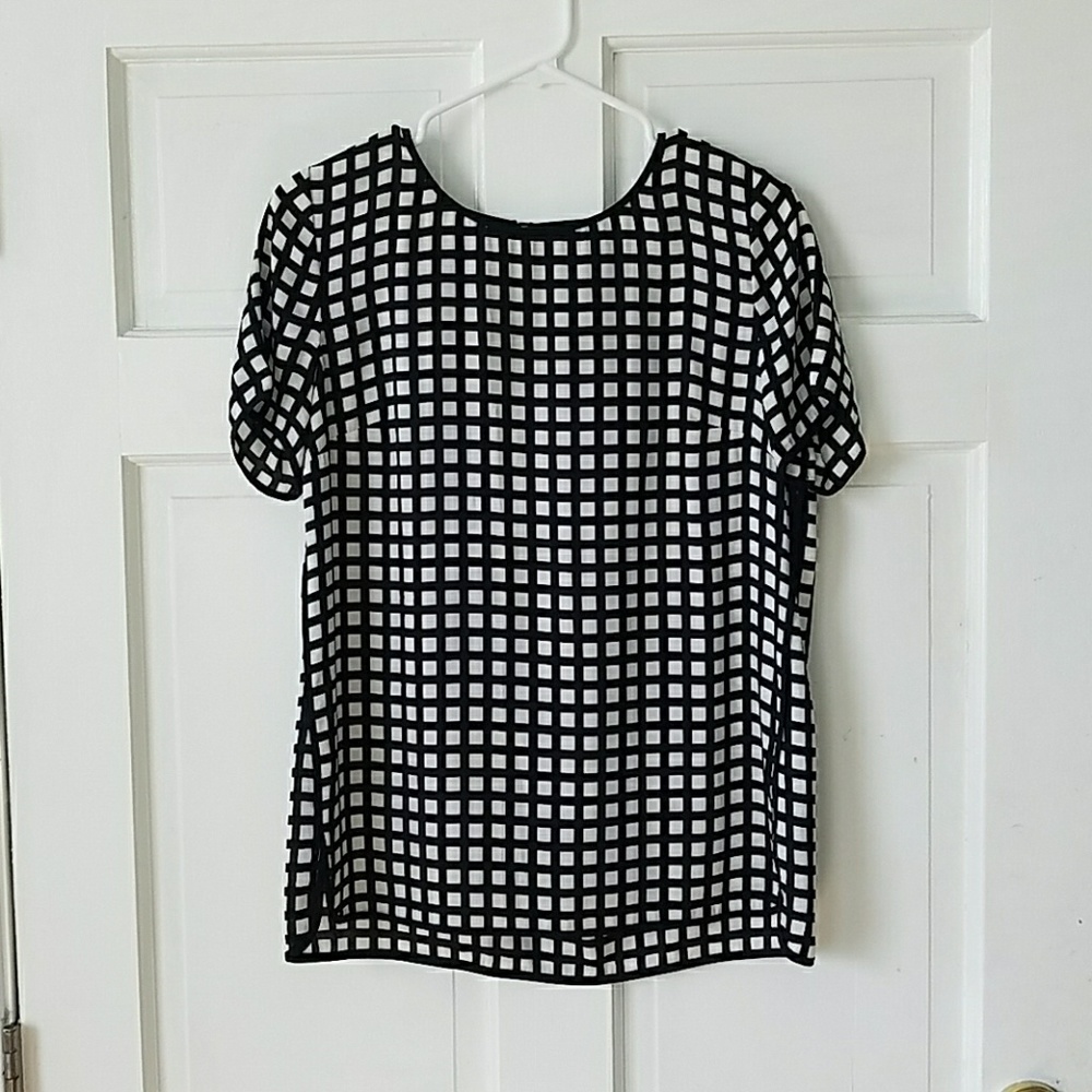 J. Crew Silk Windowpane Blouse